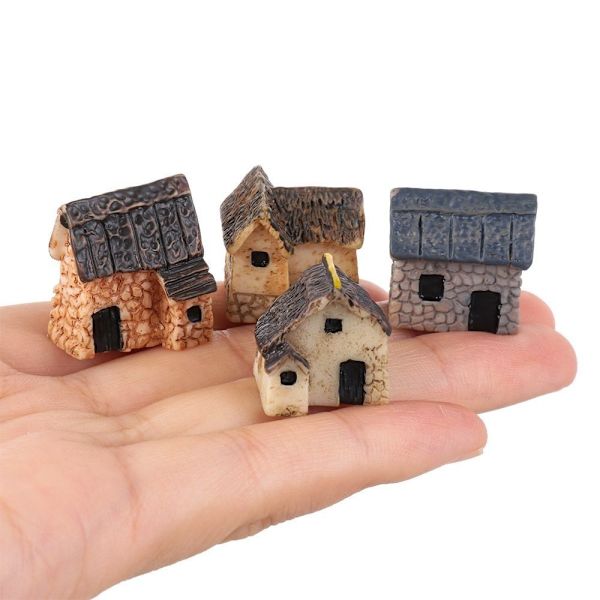 10 stk hus miniature figur harpiks dukkehuse 4 4 4