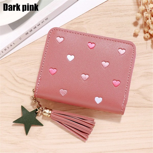 Liten Plånbok Kort Plånbok MÖRKRÖD dark pink