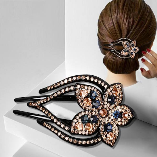 Kristallhårklemmer for kvinner Rhinestone-hårnål C C C