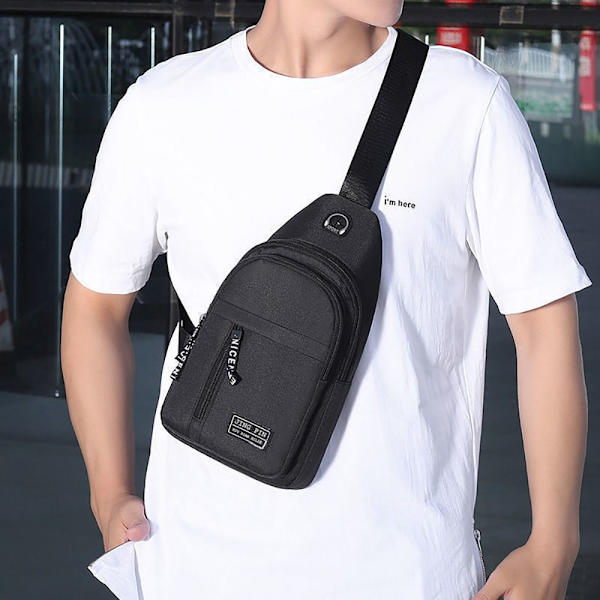 1st Bröstväska Messenger Bag GRÅ-USB GRÅ-USB grey-USB