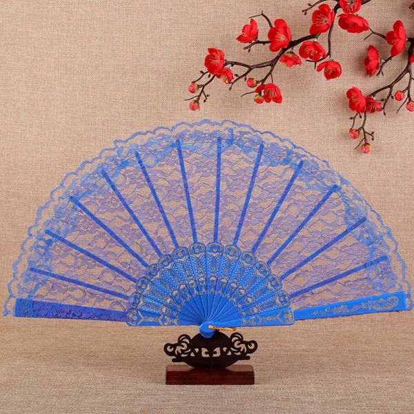 Folding Fan Dans Fan BLÅ Blue