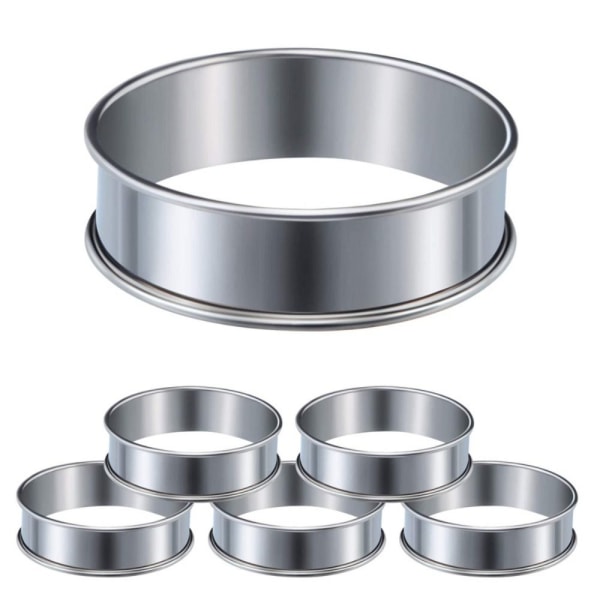 6 st Engelsk Muffin Ring Set Multipurpose Rostfri Stål Ring 6 pcs
