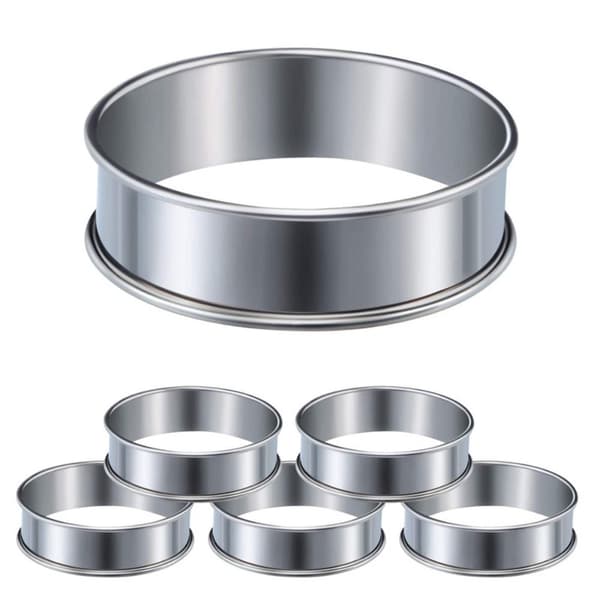 6 st Engelska Muffin Ring Set Multipurpose Rostfritt Stål Ring 6 pcs