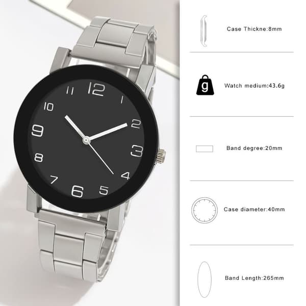 Quartz Watch Numerals Watch SORT black