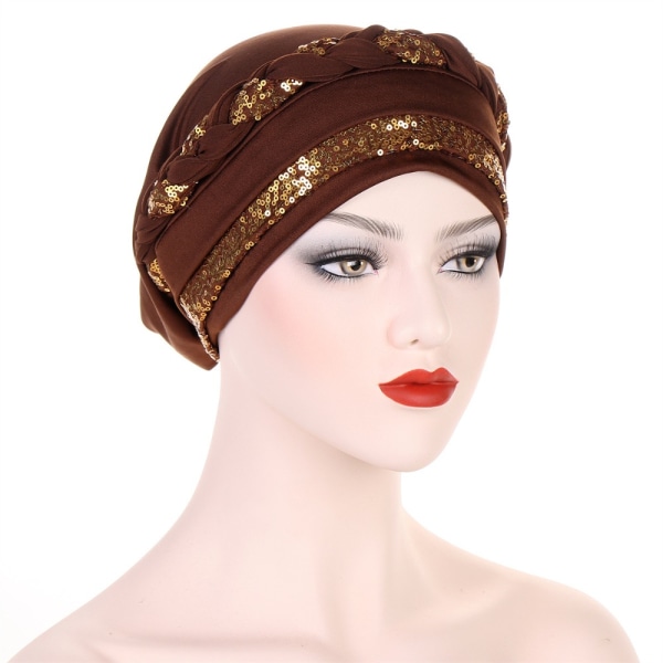 Kvinder muslimsk hovedtørklæde, pailletter, hårhætter 10 10 10