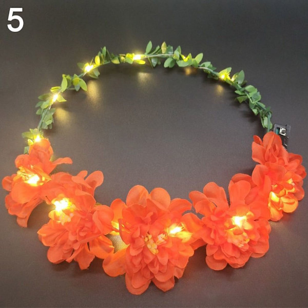 Hehkuva LED-seppele Halloween-kruunukukka 5 5 5