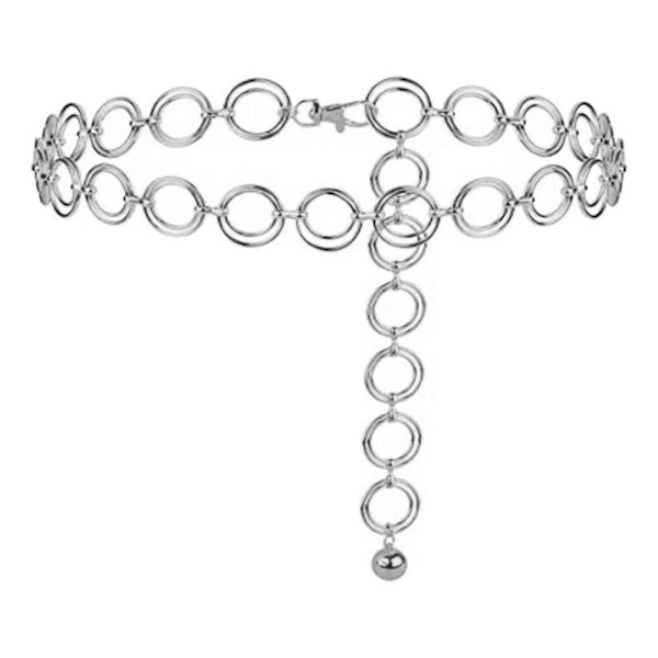 Metalliketjuvyö Luksus Alloy Vyötärö HOPEANVÄRINEN silver