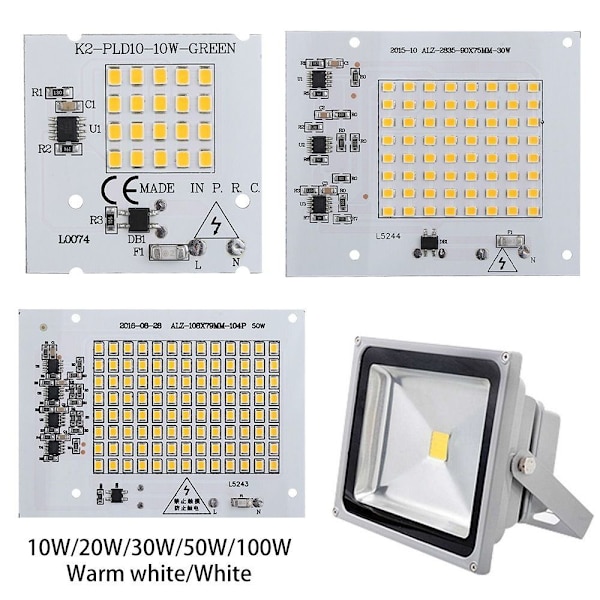 LED Chip Flood Light Perler VARM HVID 10W 10W warm white 10W-10W