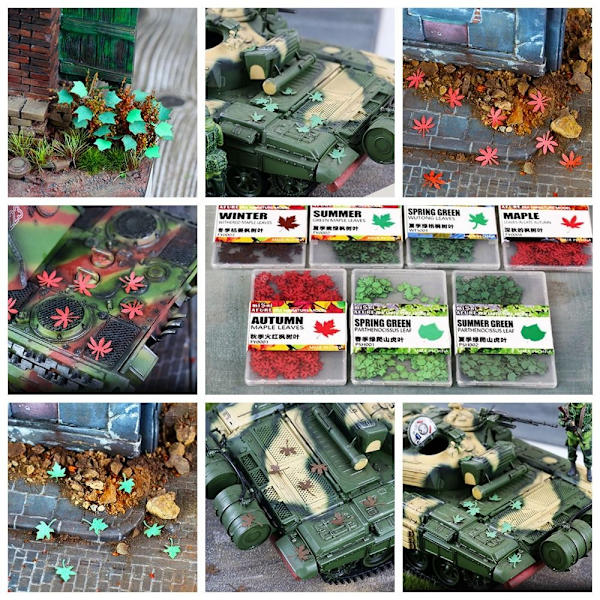 1 Box Simulering Mini Blade Miniature Static Leaf 5 5 5
