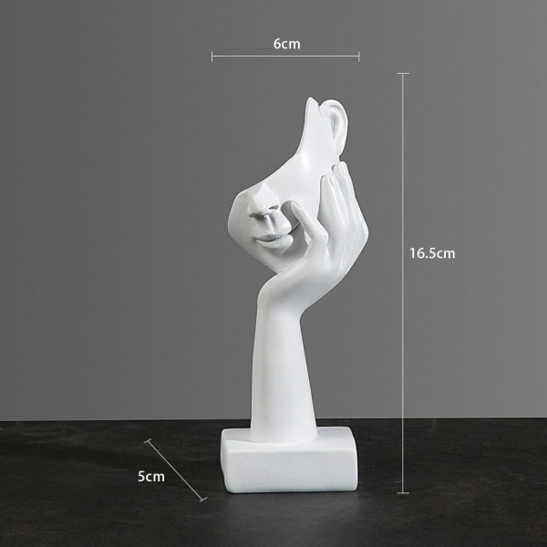 Abstrakt statue desktop ornamenter HVID B B White B-B