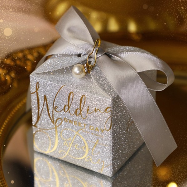 20 STK Sjokoladegodteribokser Bryllupsfavoritboks STIL 2 MED Style 2 With pearls