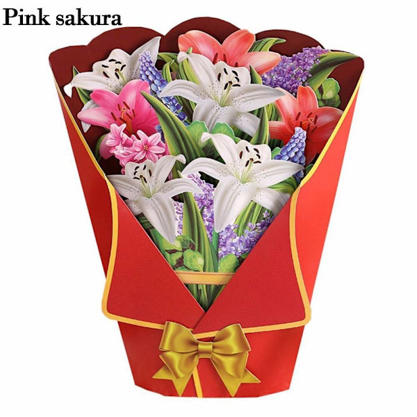 3D Pops-up kukkakimppu paperikukkia PINK SAKURA PINK SAKURA pink sakura