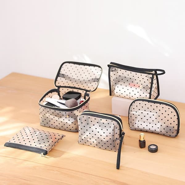 Mesh kosmetikkveske Sminkeveske SVART E E Black E-E