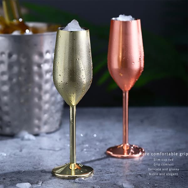200ML 304 rostfritt stål enkellagers vinglaskoppar silver 200ml