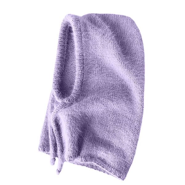 Stickad mössa Vintermössa LILA Purple