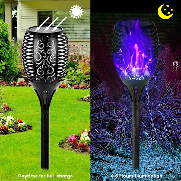 Solar Lampa Flame Light BLÅT blue