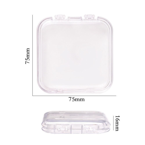 Wear Nail Box korujen säilytyslaatikko LÄPINÄKYVÄ 75X75X16MM transparent 75x75x16MM