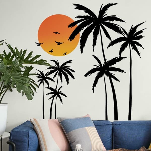 Veggklistremerke Tropical Tree Boho Sunset Coconut