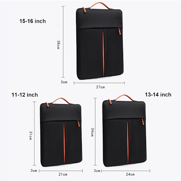 13 15 tuuman kannettavan tietokoneen käsilaukku Ultrabook Sleeve Case MUSTA 11-12 TUUM Black 11-12 inch
