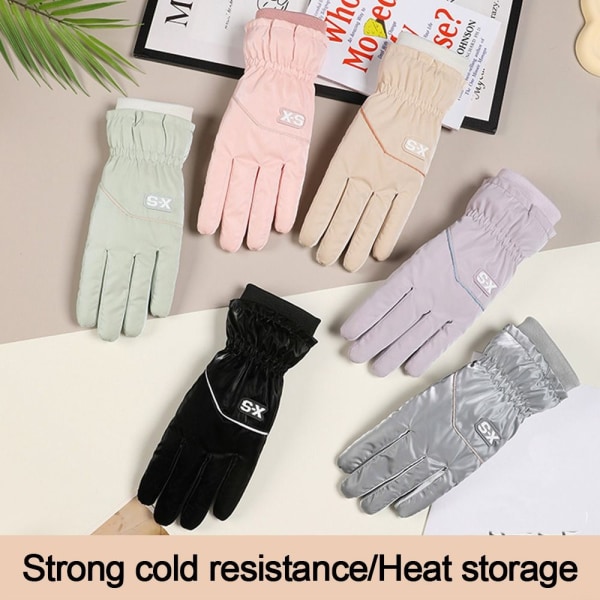 Lämpimät naisten hiihtohanskat Full Finger Gloves BEIGE beige