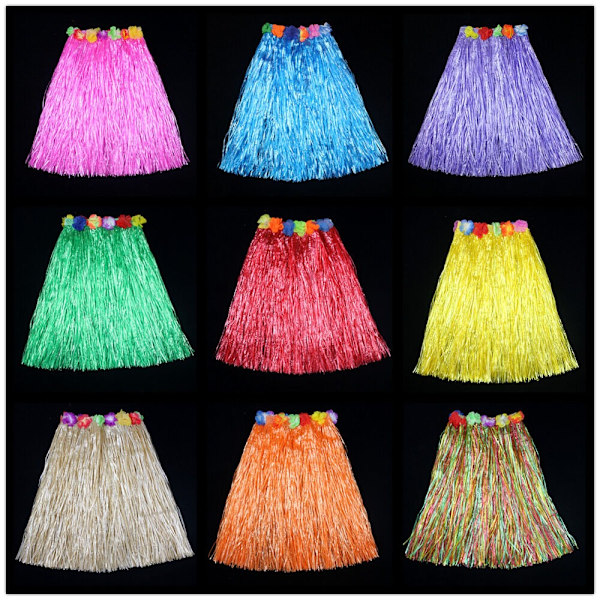 5 st/ set Hawaii Fancy Dress Gräskjol MULTICOLOR multicolor