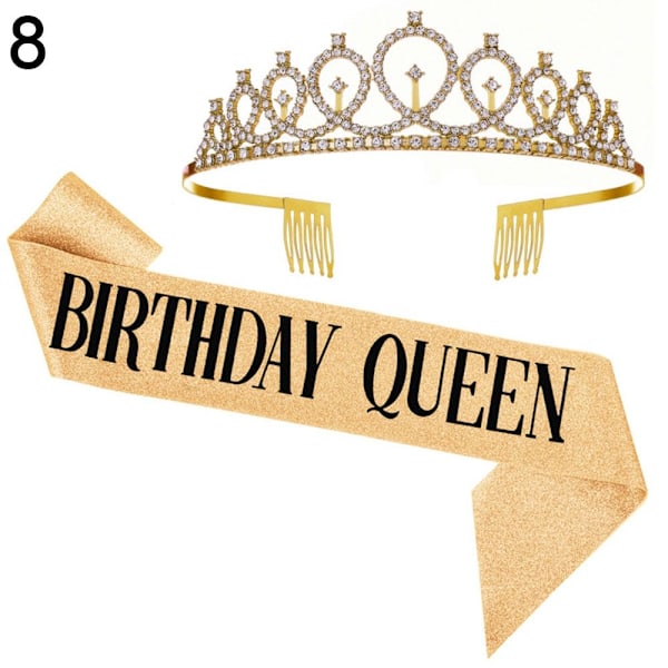 Birthday Queen/Girl Hodeklemme Metall Hårklemmer 8 8 8