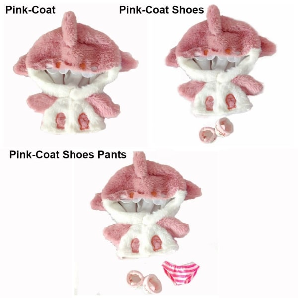 Dukkeklær Cartoon Shark Coat ROSA COAT SKO COAT SKO pink coat shoes-coat shoes