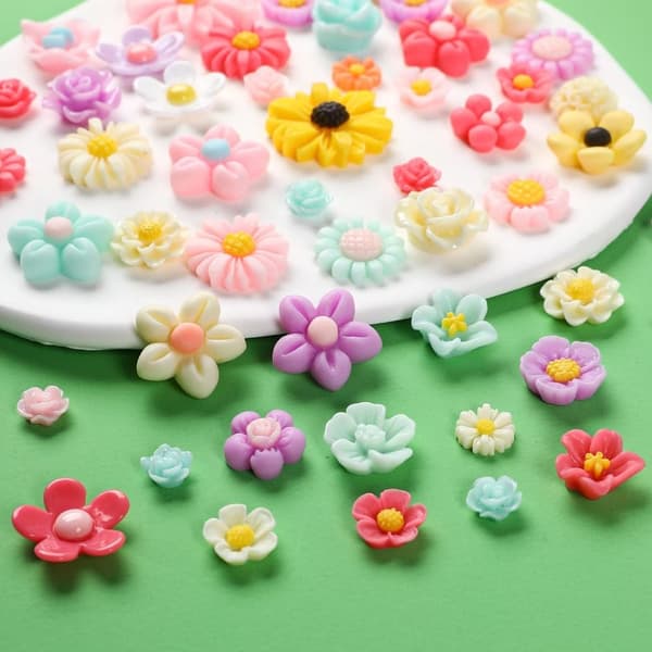 Blompärlor Resin Berlocker Utsmyckningar