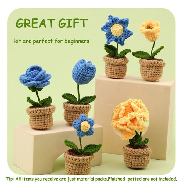 Virkkausneulesarjat Kukkavirkkaussarja BLUE FLOWER-3 KPL SININEN Blue Flower-3Pcs