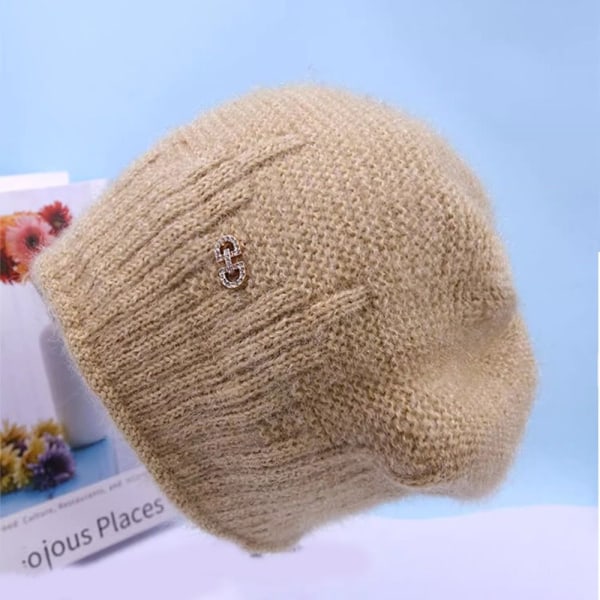 Fleece varm strikket hue Strik Beanie BEIGE beige