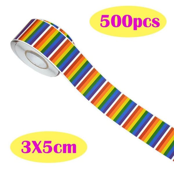 Rainbow Stickers Labels Selvklæbende