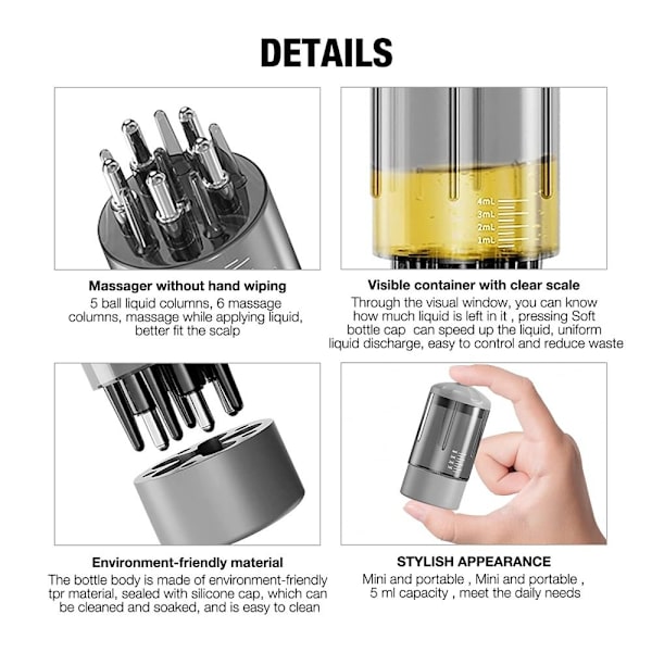 Scalp Applicator Liquid Comb for Hair Scalp Treatment WHITE White