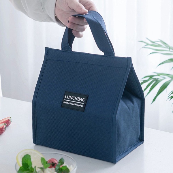 Isolerad Thermal Bag Kylväska Lunchväska BLÅ STOR blue large