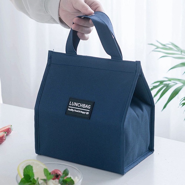 Isoleret Thermal Bag Køler Madpose BLÅ MIDDEL blue medium