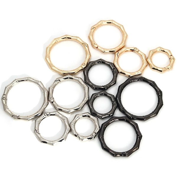 5 st Spring Polygon-Ring Spännen Karbinhake Handväskor Handväskor Black 35.6mm