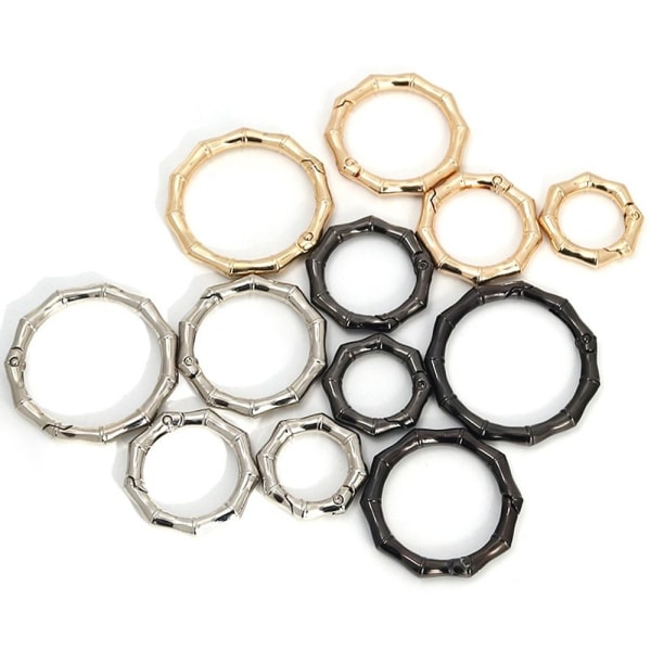 5st Spring Polygon-Ring Spännen Karbinhake Handväskor Handväskor GULD Gold 35.6mm