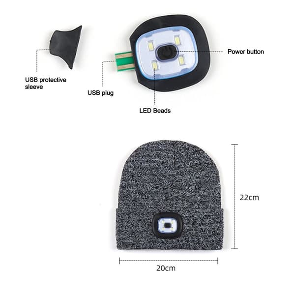 Led cap stickad mössa 1 1 1