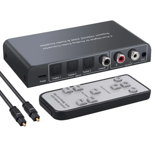 Digital til Analog Audio Converter Koaksial Toslink Optisk til