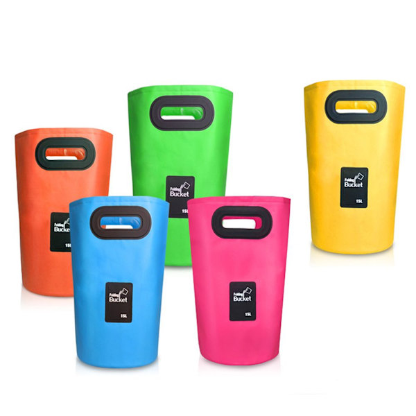 15L Camping hopfällbar vattenhink Reseförvaring GUL yellow