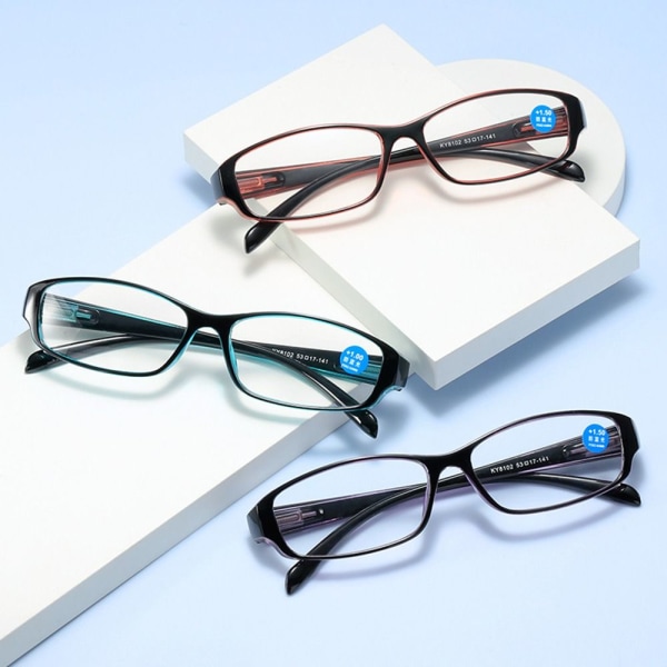 Anti-blåt lys læsebriller Firkantede briller RØD STYRKE Red Strength 200