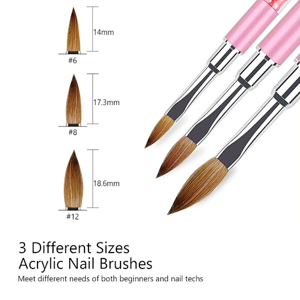 3 kpl Nail Pen Tool Set Nail Harja Set Nail Crystal Pen