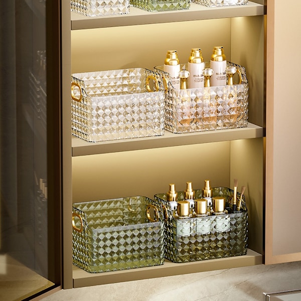 Opbevaringsboks Makeup Opbevaringskurv TRANSPARENT L transparent L