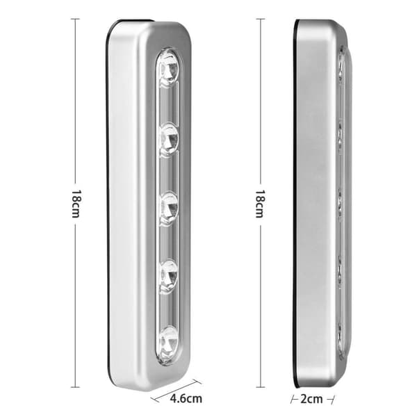 LED Closet Touch Light Strip Lys SØLV silver