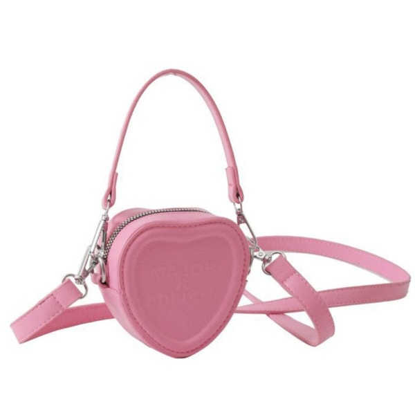 Suloiset sydämenmuotoiset Mini Crossbody Laukut Trend Korean Fashion pink