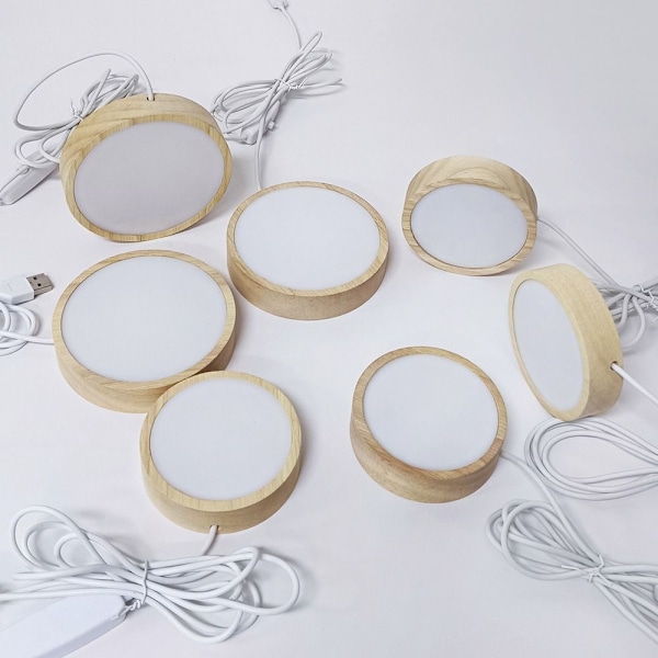 LED-lys Dispaly Base Krystallkuleholder 8CMTHREE FARGER 8cmThree Colors