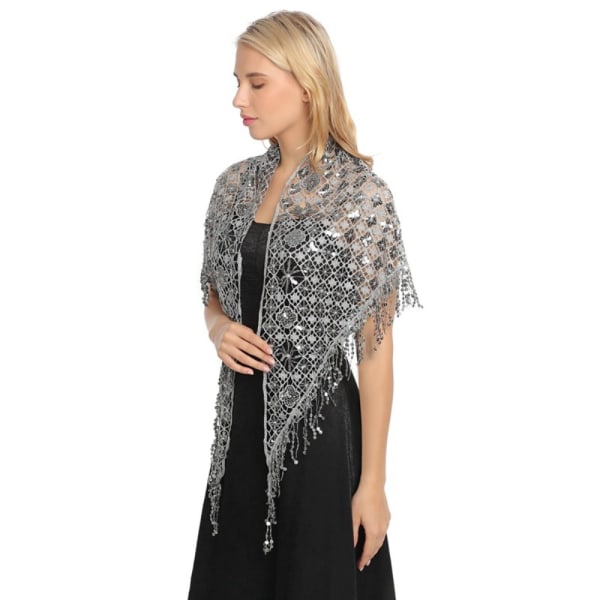 Aftonklänningar Sjal Lady Cape Wraps SVART SILVER SVART SILVER Black Silver