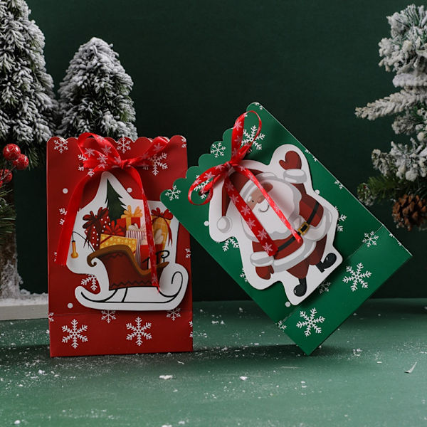 Julpapperspresentpåsar Julklappsförpackningar RÖDA red