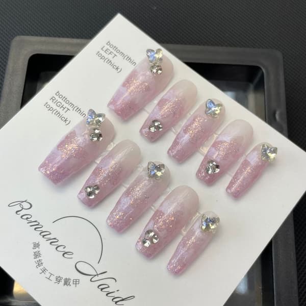 10 st Pure Manual False Nail Hollow Butterfly False Nail S S