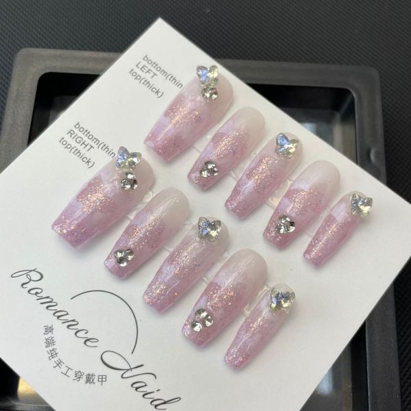 10 Stk Pure Manual False Nail Hollow Butterfly False Nail XS XS