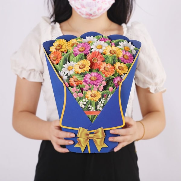 3D Pop-up bukett pappersblommor 3 3 3
